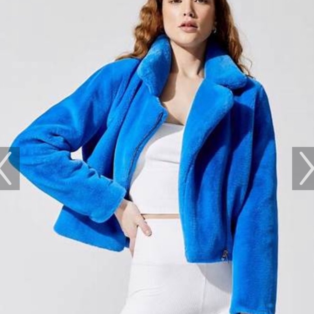 LAST CHANCE | APPARIS Tukio Faux Fur Jacket in Vivid Blue